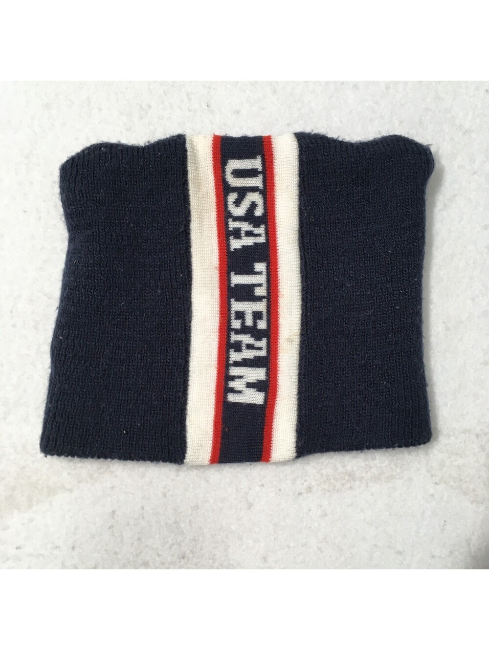 VTG US Ski Team USA Fleece Blue Beanie Hat Adults One Size